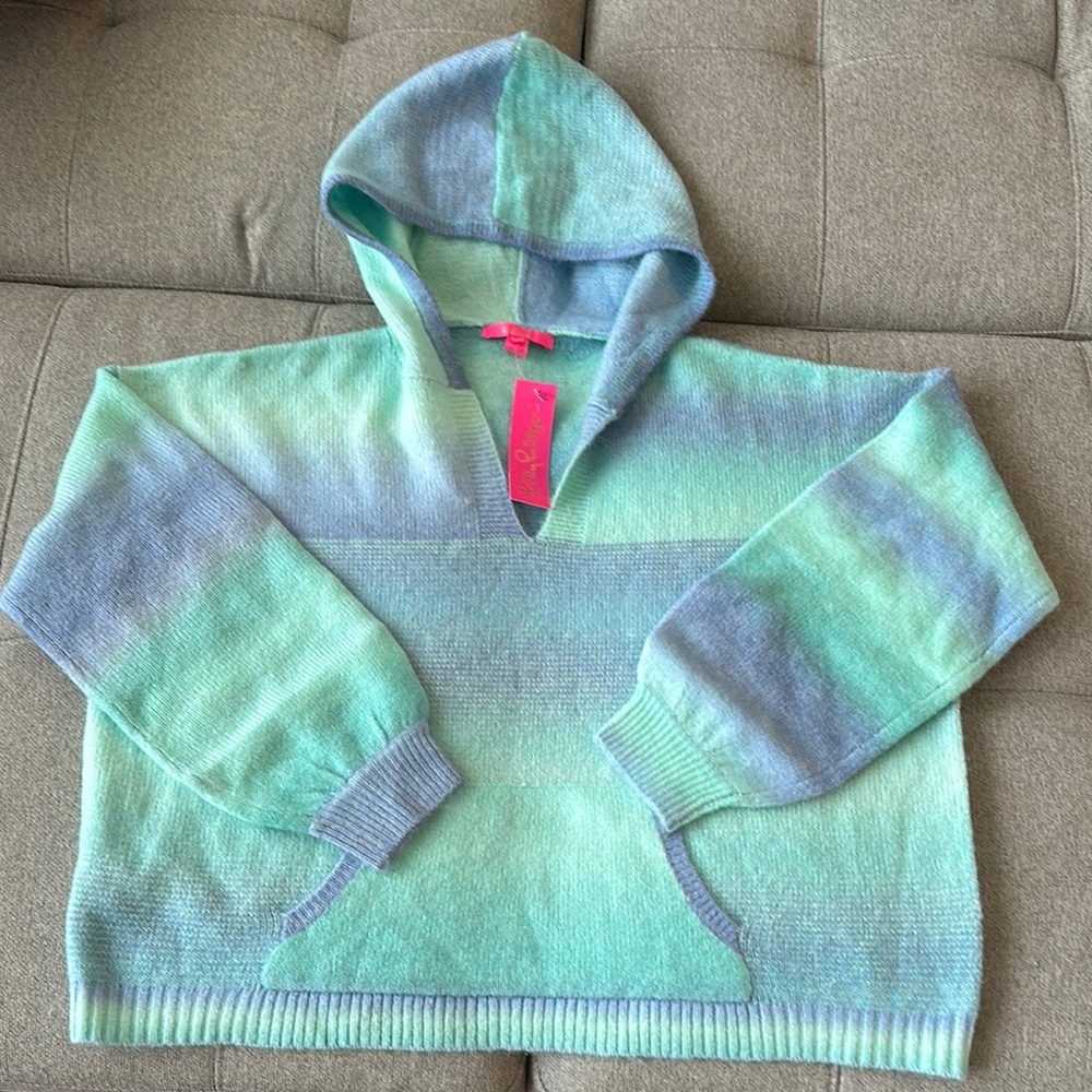 Lilly Pulitzer NWT XL Pastel Ombre Hoodie Wanetta Sweater